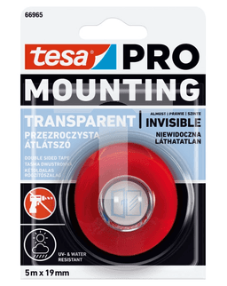 Banda dubluadeziva montare transparenta 19mm 5m Tesa PRO 66965-00007 1