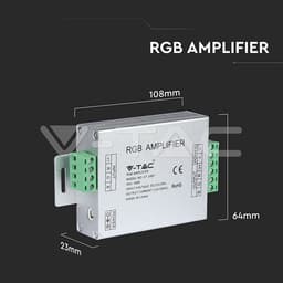 Amplificator banda LED RGB 12/24VDC 12A 3 canale x4A V-TAC 4