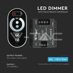 Controller banda LED Dimabil cu touch 12V 216W / 24V 432W V-TAC 9