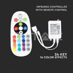 Controller LED RGB 24 butoane 12V/6A 24V/72W V-TAC 6