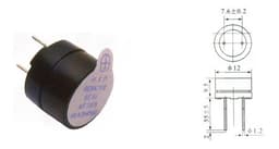 Buzzer 9V 12x9.5mm/7.6mm cablaj 2