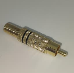 Mufa RCA tata metal inel negru cablu 7mm Goobay 1