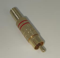 Mufa RCA tata metal inel rosu cablu 7mm Goobay 1