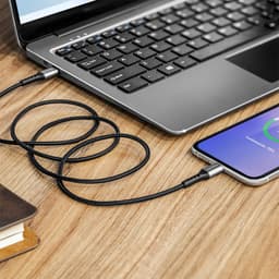 Cablu USB type C - Lightning certificat MFI 1m 3A bumbac OFC Kruger&Matz 4