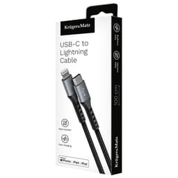 Cablu USB type C - Lightning certificat MFI 1m 3A bumbac OFC Kruger&Matz 3