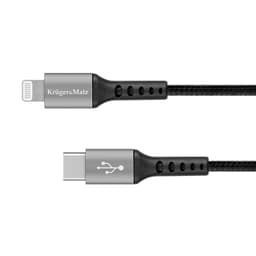 Cablu USB type C - Lightning certificat MFI 1m 3A bumbac OFC Kruger&Matz 1