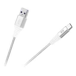 Cablu USB2.0 A - USB type C 0.5m alb panzat Rebel 1