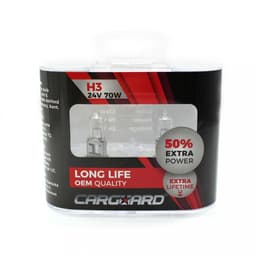 Set 2 becuri Halogen 24V H3 70W +50% Intensitate LONG LIFE CARGUARD 2