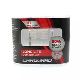 Set de 2 becuri Halogen 24V H1 70W +50% Intensitate LONG LIFE CARGUARD 3