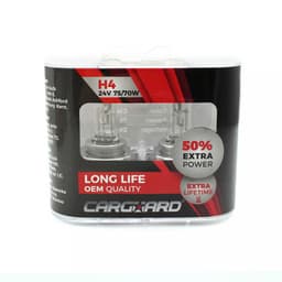 Set de 2 becuri Halogen 24V H4 70W +50% Intensitate LONG LIFE CARGUARD 3