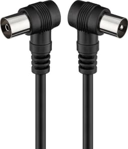Cablu conexiune antena 2.5m negru conector cotit Goobay 1