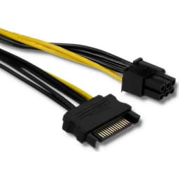 Cablu SATA PCIe 6pin mama - SATA 15pin tata 0.15m SATA III QOLTEC 53989 1