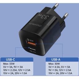 Incarcator retea Choetech PD5006-EU-BK 33W 1x USB TYPE C 1x USB-A 6