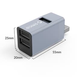 Hub USB Orico MINI-U32L Mini 3-in-1 gri 3
