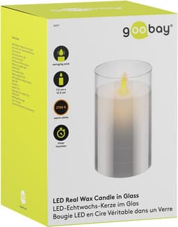 Lumanare LED Real Wax din sticla 7.5x12.5cm Goobay 60371 12