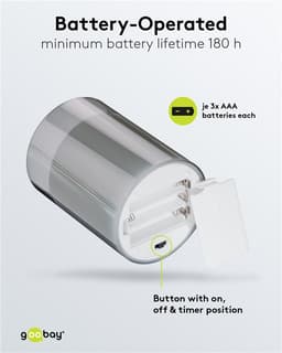 Lumanare LED Real Wax din sticla 7.5x15cm 3x AAA Goobay 60372 5