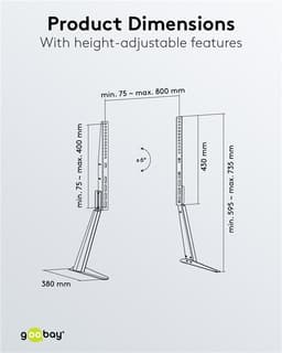 Suport TV de masa 32-70inch 81-178cm Goobay 5