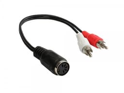 Cablu adaptor 2x RCA la 5 pini DIN mama 20cm Goobay 1