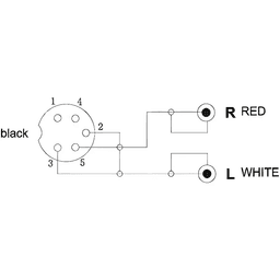 Cablu adaptor 2x RCA la 5 pini DIN mama 20cm Goobay 2