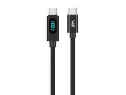 Cablu USB TYPE C - USB TYPE C 1m 20V/5A 100W negru afisaj incarcare Well 1