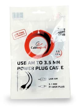 Cablu USB A mufa - DC 3.5/1.35 mufa negru 1.8m 24AWG GEMBIRD CC-USB-AMP35-6 3