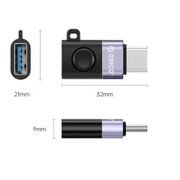 Adaptor tata USB Type C - mama USB-A Orico WCA-BK negru cu gri 32x21x9mm 2