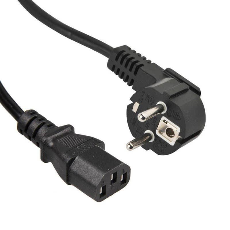 Cablu de alimentare PC 1.8m tata 90* la mama 3x0.75mm2 negru