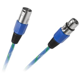 Cablu microfon XLR mama-tata 3m textil albastru Cabletech 1