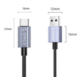 Cablu USB Type A - USB Type C 2m 66W 6A negru Orico GQA66-20-BK 2