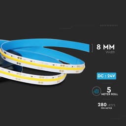 Banda LED COB 24V 10W/m 4000K IP20 5m V-tac SKU-212653 6