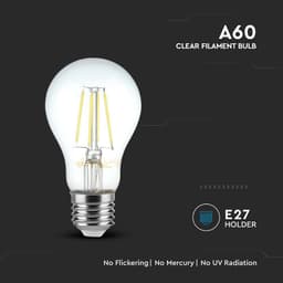 Bec A60 E27 FILAMENT LED 12W 1521lm 6500K alb rece V-tac SKU-217460 4