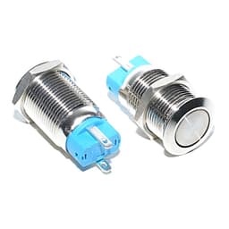 Buton antivandal OFF/ON 3A/250VAC cu retinere 12mm metal 1
