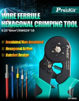 Cleste sertizat profil hexagonal 175mm Pro`sKit CP-463G 4