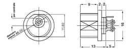 Mufa alimentare pe panou 5.5x2.5 mm 3A-24VDC GBC 29.0628.00 2