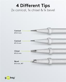 Set 4 varfuri letcon de lipit pentru statie AP2 Goobay 51092 2