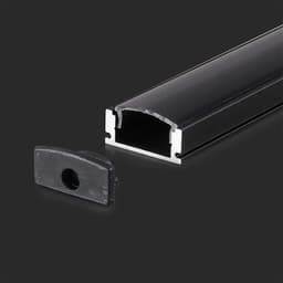 Profil aluminiu pentru banda LED 2m 17.4mm x 7mm negru V-tac SKU-2873 2