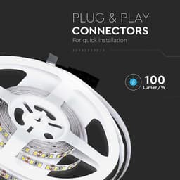 Banda LED SMD3528 120LED/m 6500K IP20 5m V-tac SKU-212002 6