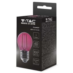 Bec LED G45 E27 2W cu filament lumina roz V-tac SKU-217410 2