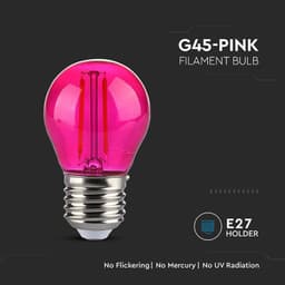 Bec LED G45 E27 2W cu filament lumina roz V-tac SKU-217410 4