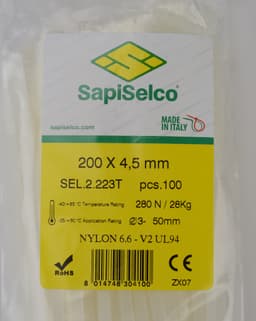 Set etichete 200x4.8mm coliere nylon 100buc SEL.2.223T SapiSelco Italy 3