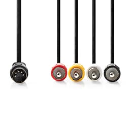Cablu audio DIN 5pin tata - 4x RCA tata 1m Nedis CAGL20400BK10 2