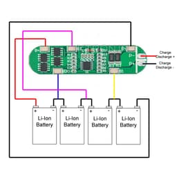 Modul protectie incarcare 4x 18650 12A BMS 4S 2