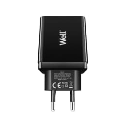 Incarcator retea Well 1x USB-A QC3.0 18W negru PSUP-USB-WQ11802BK-WL 2