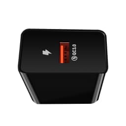 Incarcator retea Well 1x USB-A QC3.0 18W negru PSUP-USB-WQ11802BK-WL 1