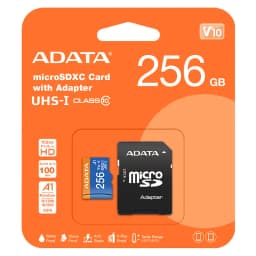 Card microSDXC 256GB +adaptor SD clasa 10 Adata AUSDX256GUICL10A1-RA1 1
