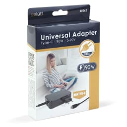 Adaptor incarcator USB-C 90W 5-20V 1.8m negru delight 55062 1