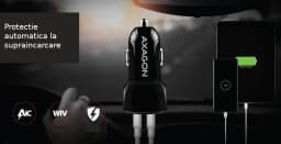 Incarcator auto Smart 5V 2.4A + QC3.0 30W negru Axagon PWC-QC5 3