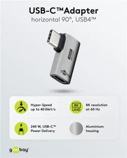 Adaptor USB-C mama - USB-C tata orizontal 90 Thunderbolt3/4 Goobay 74441 2
