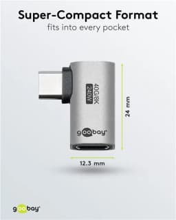 Adaptor USB-C mama - USB-C tata orizontal 90 Thunderbolt3/4 Goobay 74441 3
