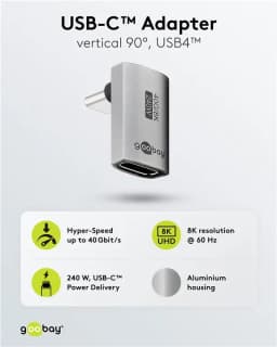 Adaptor USB-C mama - USB-C tata vertical 90 Thunderbolt3/4 Goobay 74442 3